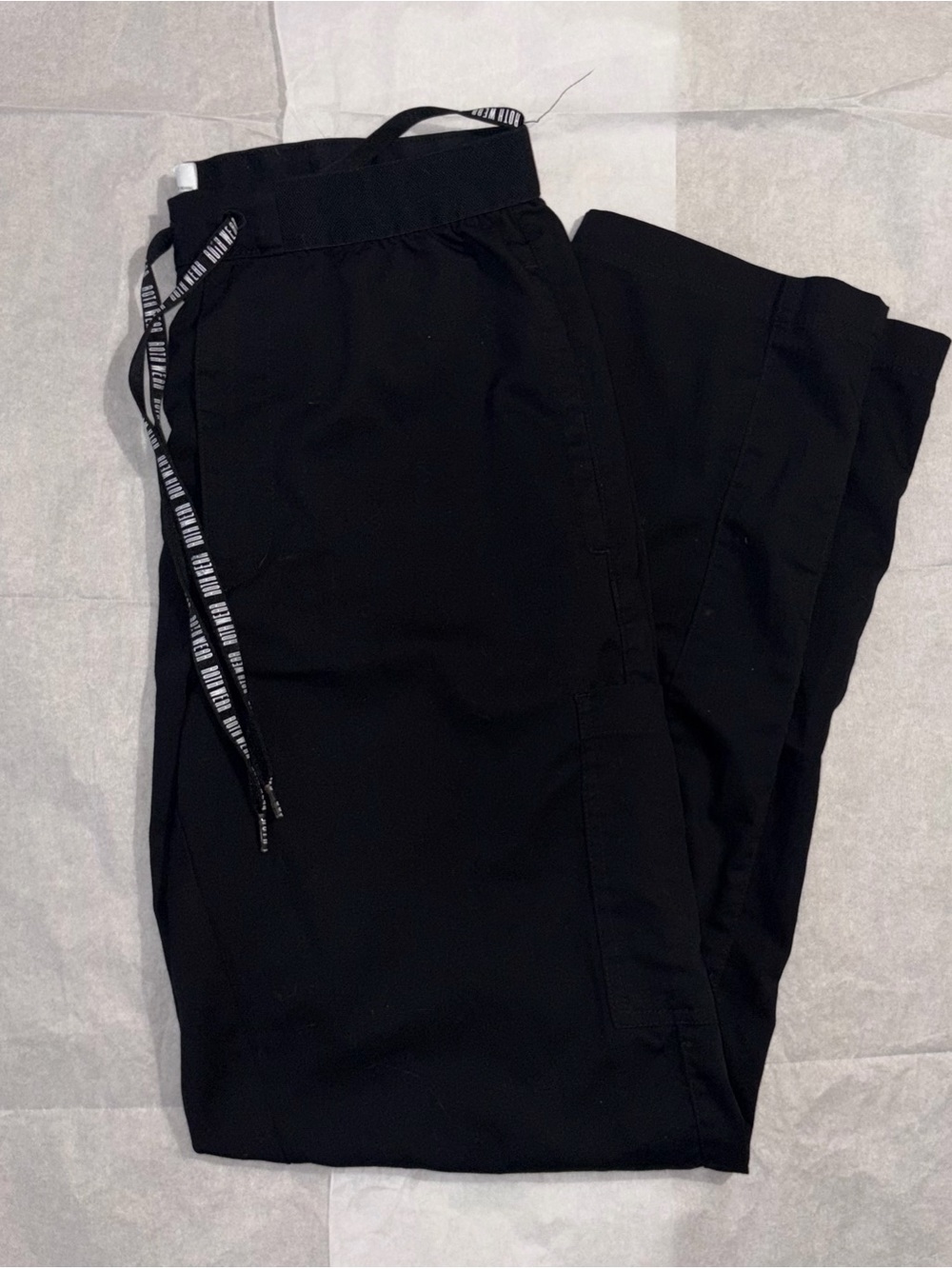 Roth Wear Straight-Leg Black Drawstring Scrub Pants